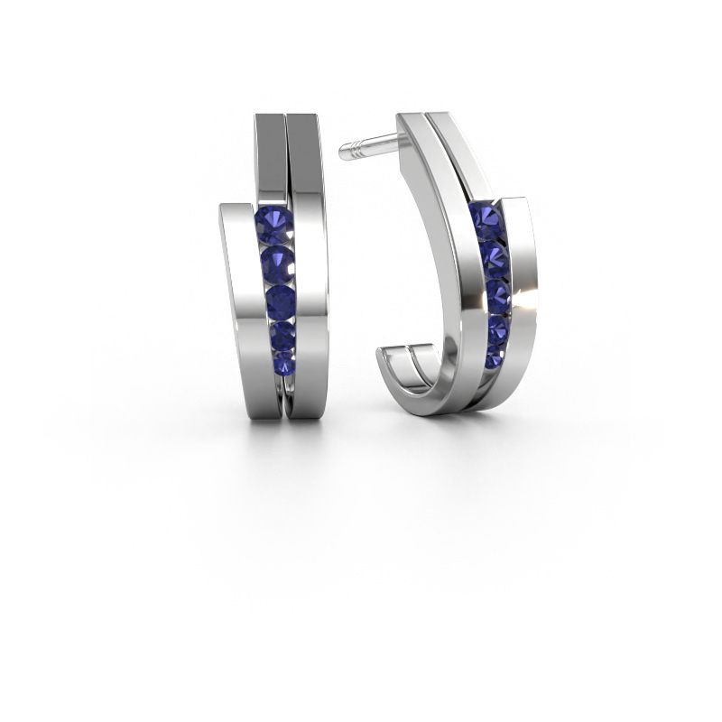Earrings Cato 585 white gold sapphire 2.2 mm