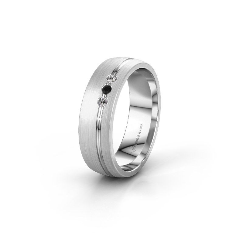 Image of Wedding ring WH0322L25AM<br/>585 white gold ±6x1.7 mm<br/>Black diamond