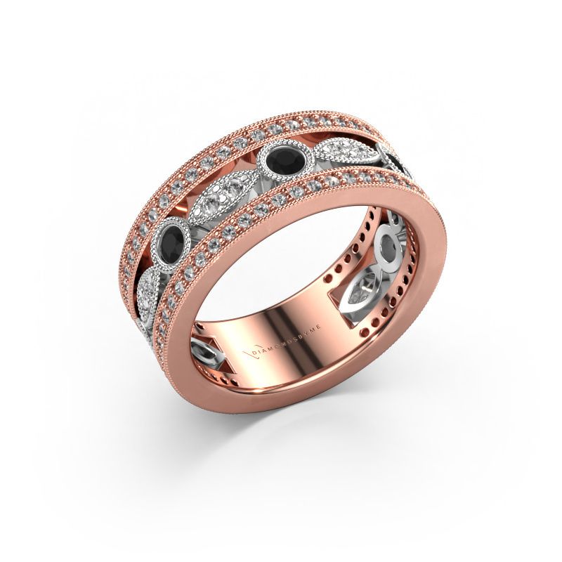 Ring Jessica 585 Roségold Schwarz Diamant 0.924 crt