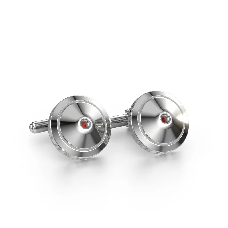 Boutons de manchettes Demian 585 or blanc grenat 2.2 mm