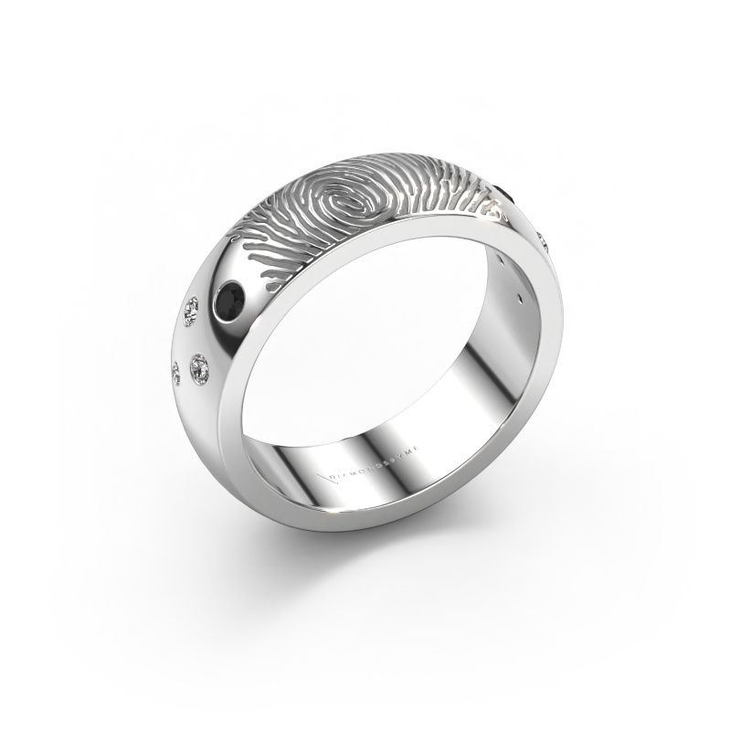 Alliance Minke 585 or blanc ±6 x 2,3 mm diamant noir