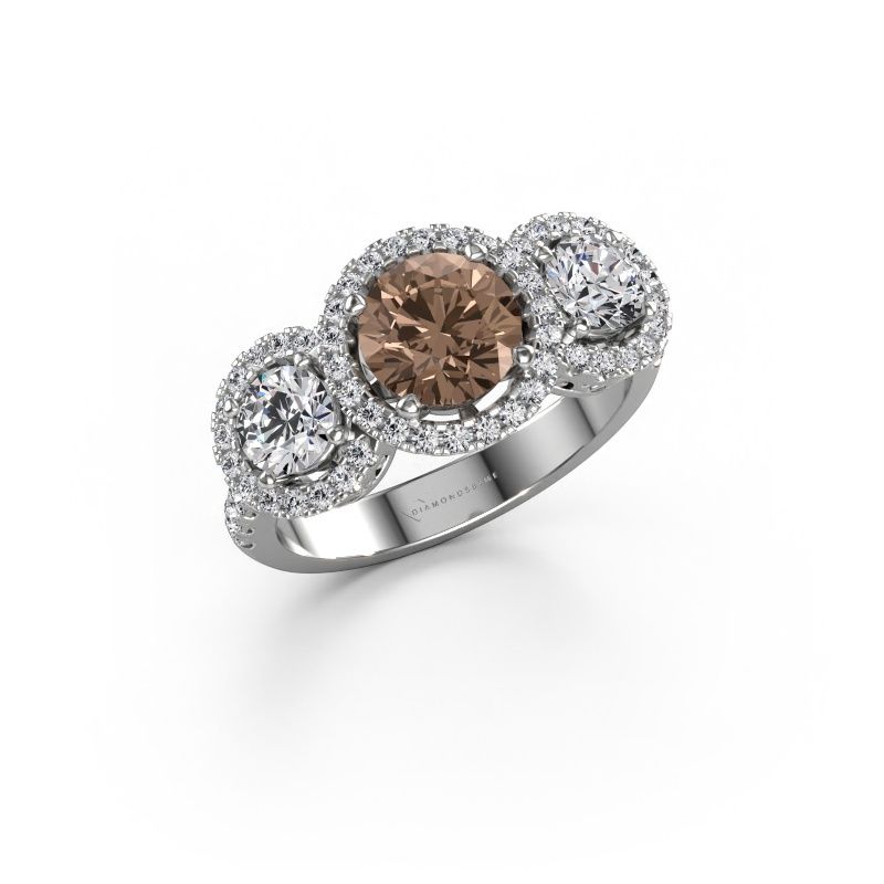 Ring Lacie 950 platina bruine diamant 2.242 crt
