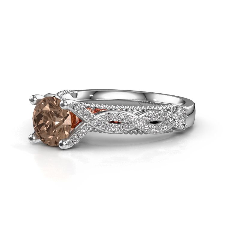 Afbeelding van Verlovingsring Chantelle 585 witgoud bruine diamant 1.399 crt