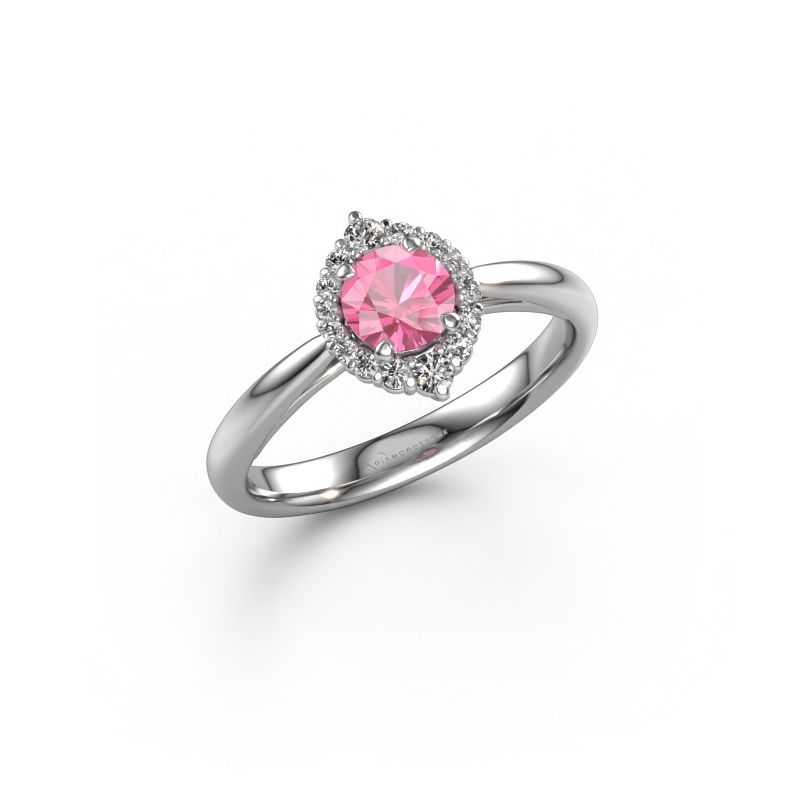 Bague de fiançailles Tora 950 platine saphir rose 5 mm