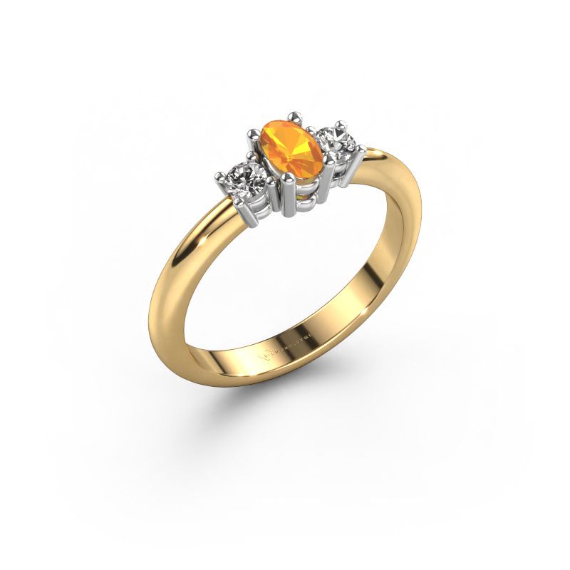 Engagement ring Karie 585 gold citrin 5x3 mm