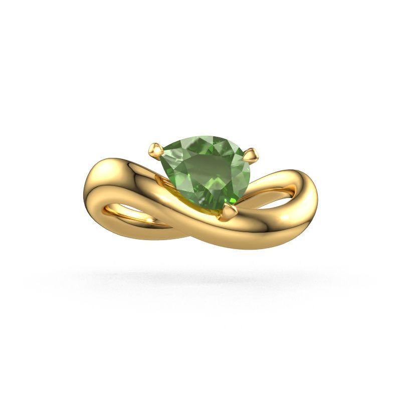 Verlobungsring Chloe PER 585 Gold Turmalin grün 8x6 mm