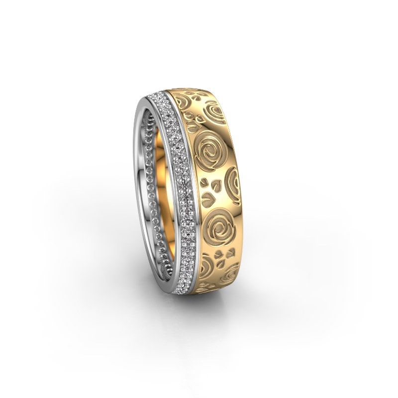 Image of Wedding ring WH2066L27D<br/>585 gold ±7x2.4 mm<br/>Diamond 0.295 crt
