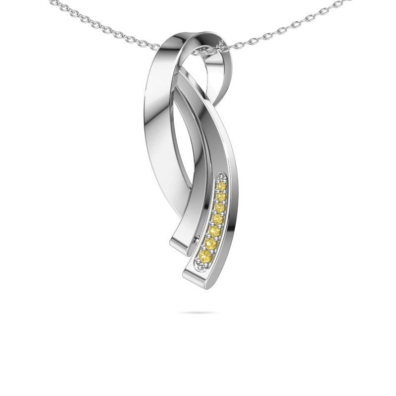Anhänger Lida 585 Weißgold Gelb Saphir 1 mm