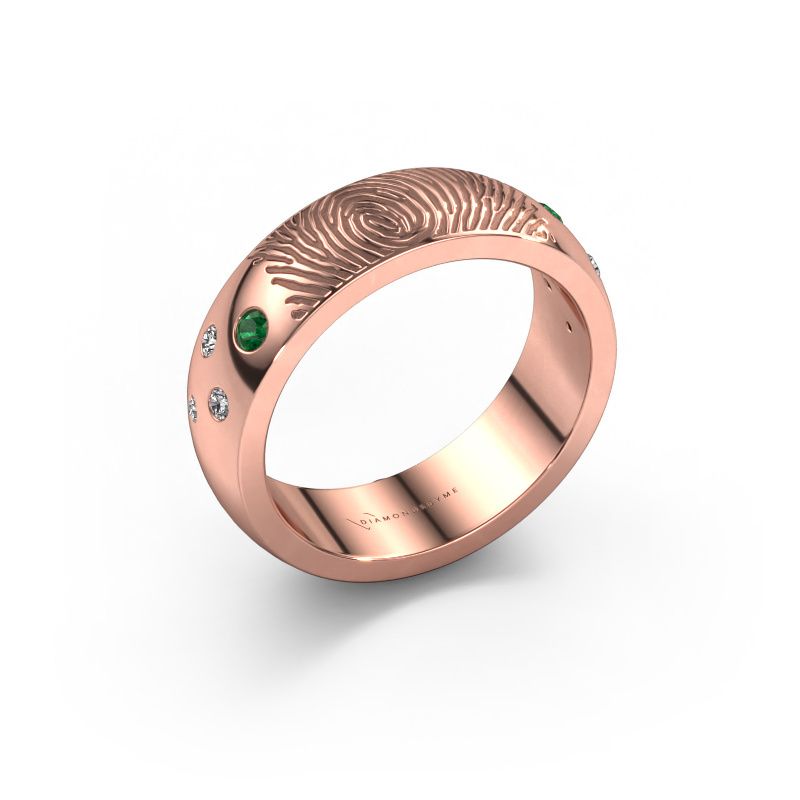 Ehering Minke 585 Roségold ±6x2.3 mm Smaragd