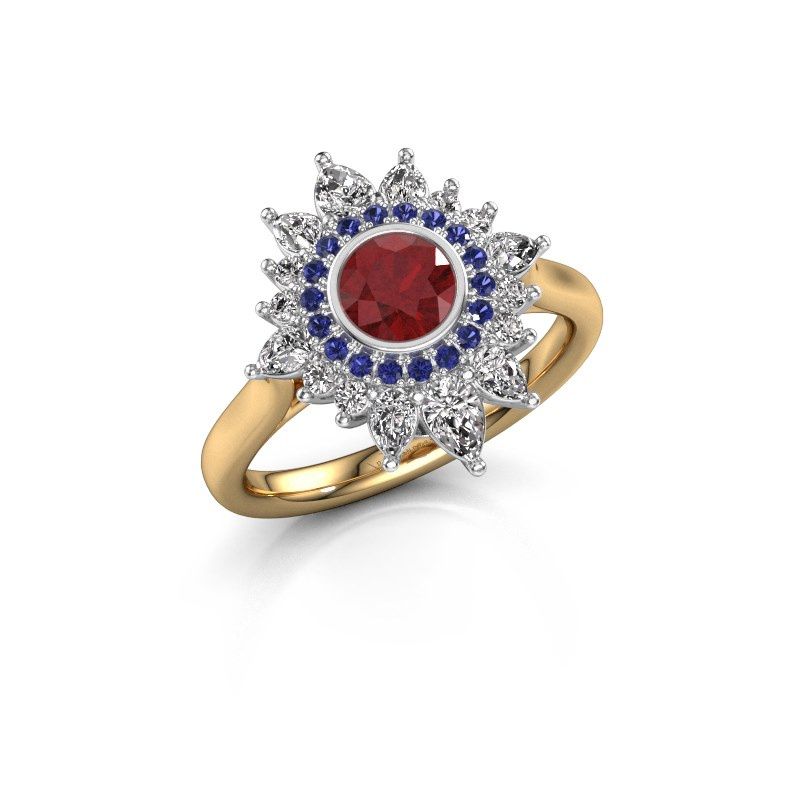 Image of Engagement ring Tianna 585 gold ruby 5 mm