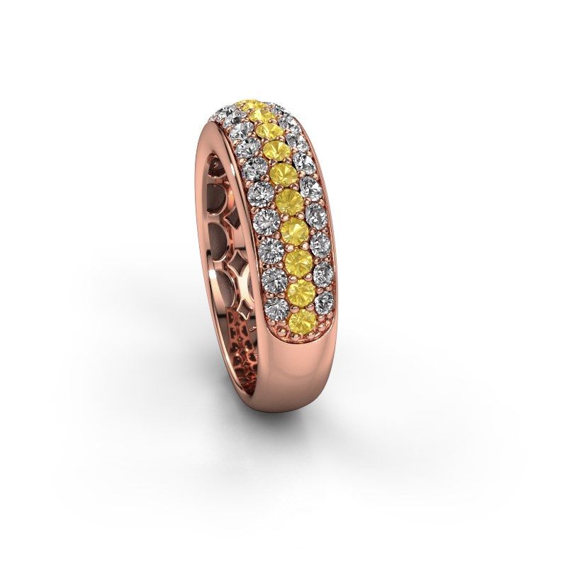 Afbeelding van Ring Emely 8<br/>585 rosé goud<br/>Gele saffier 1.9 mm