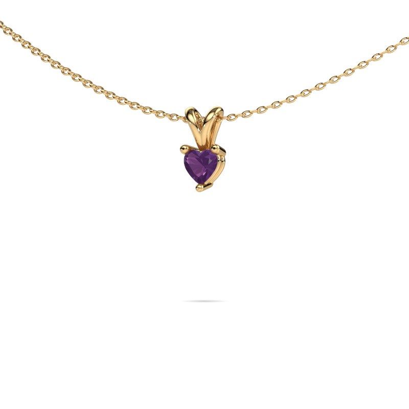 Pendant Garnet 585 gold amethyst 4 mm