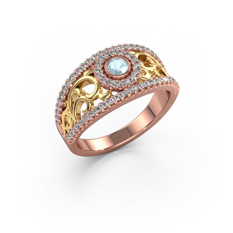 Ring Lavona 585 rose gold aquamarine 3.4 mm
