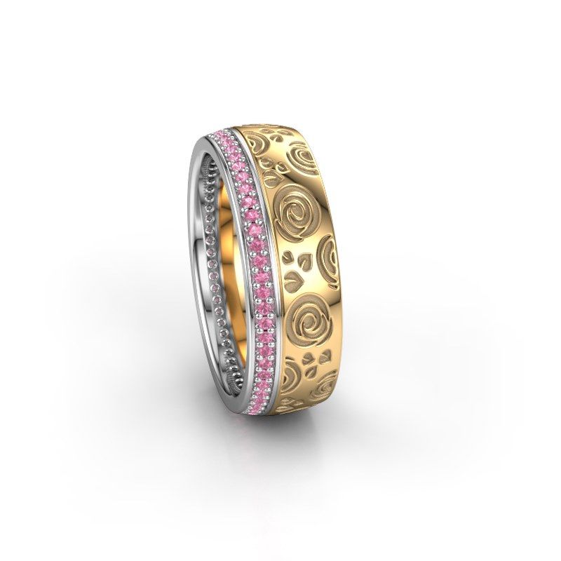 Image of Wedding ring WH2066L27D<br/>585 gold ±7x2.4 mm<br/>Pink sapphire 1 mm