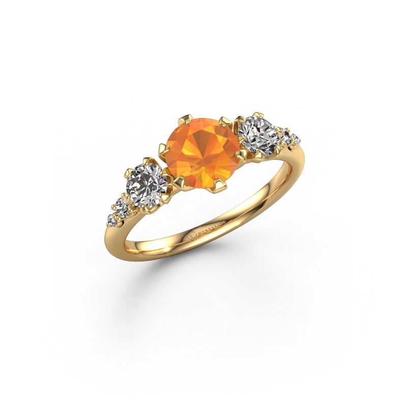 Verlobungsring Aniek RND 585 Gold Citrin 6.5 mm
