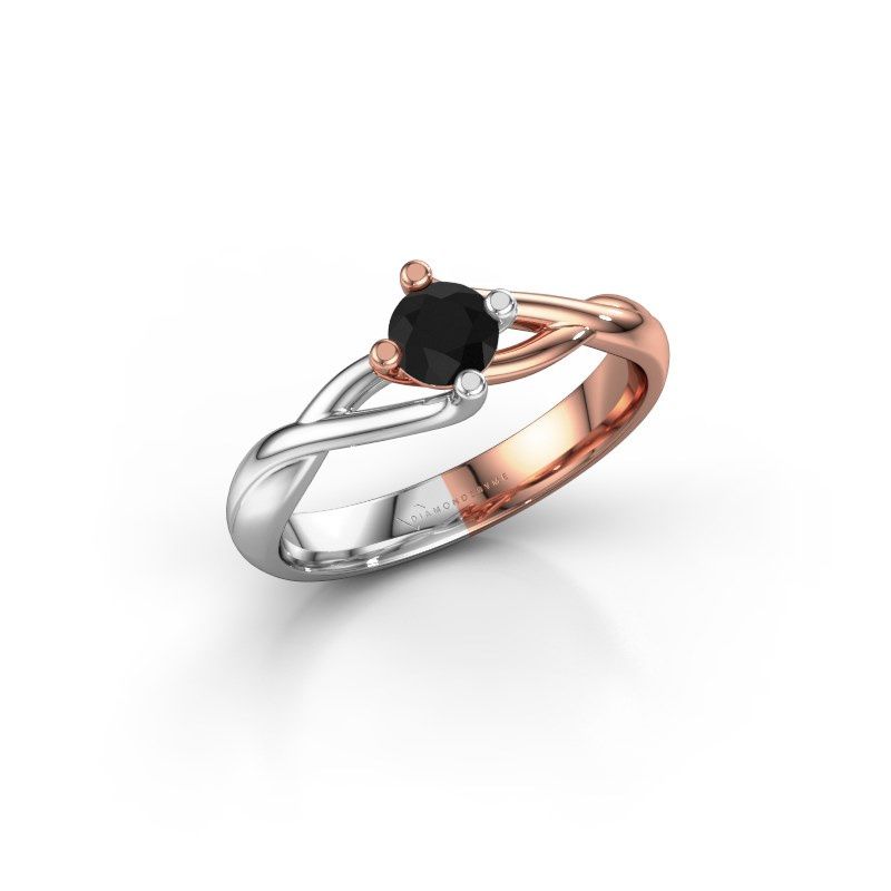 Image of Ring Paulien<br/>585 rose gold<br/>Black diamond 0.36 crt