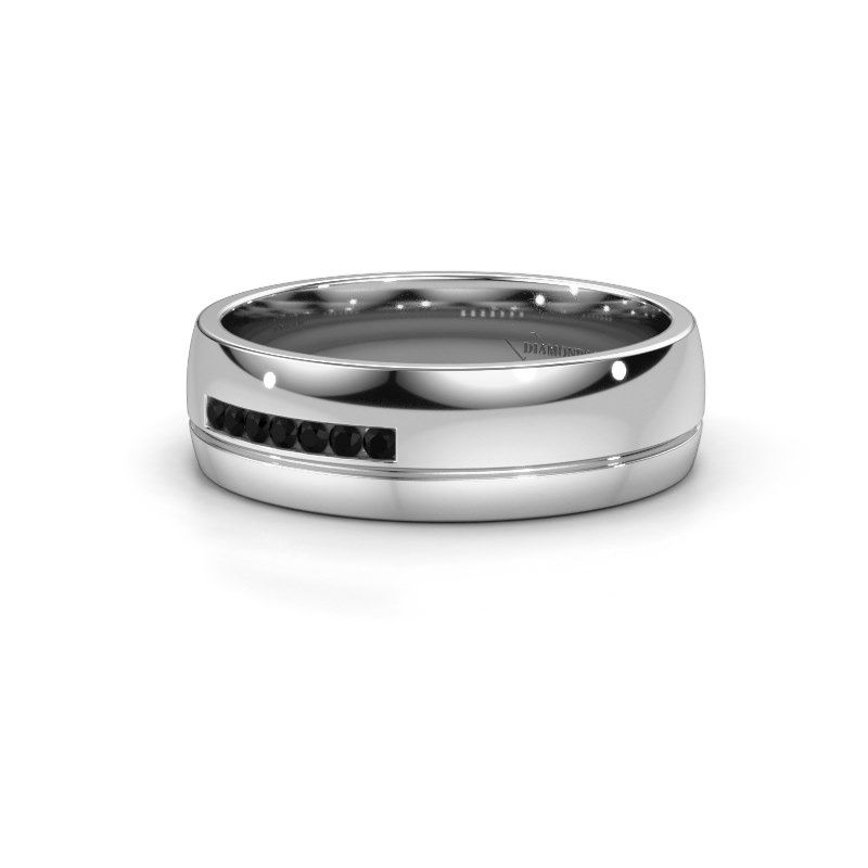Image of Wedding ring WH0308L26AP<br/>950 platinum ±6x1.7 mm<br/>Black diamond