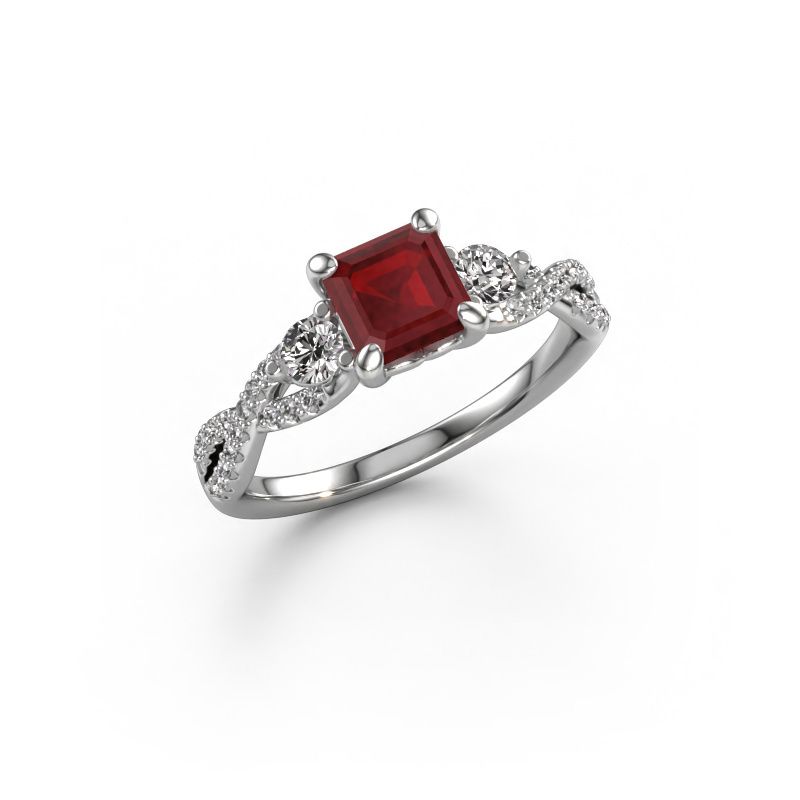 Bague de fiançailles Marilou ASC 950 platine rubis 5.5 mm