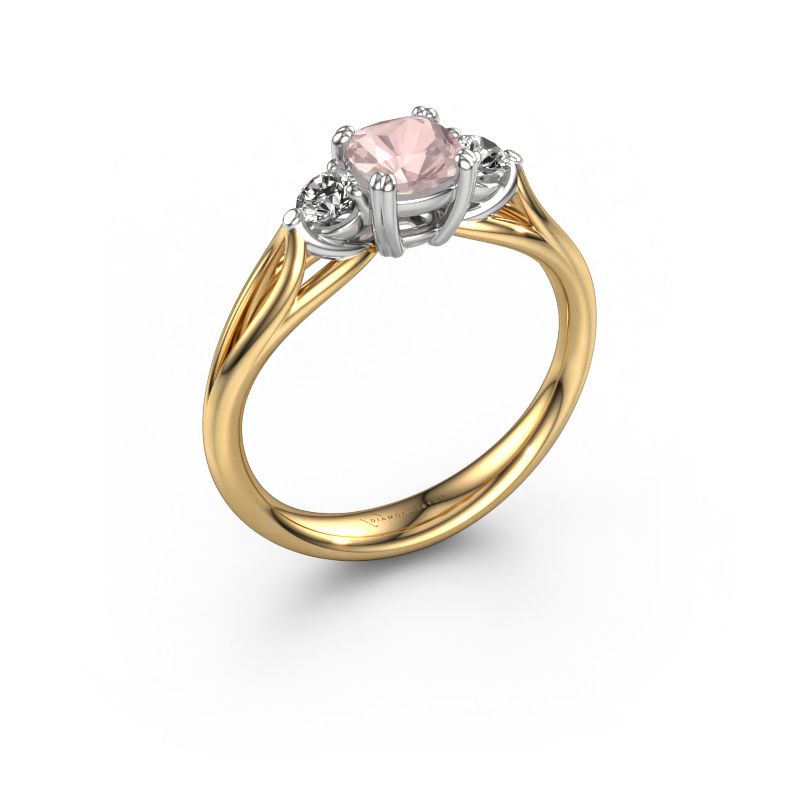 Engagement ring Amie cus 585 gold morganite champagne 5 mm