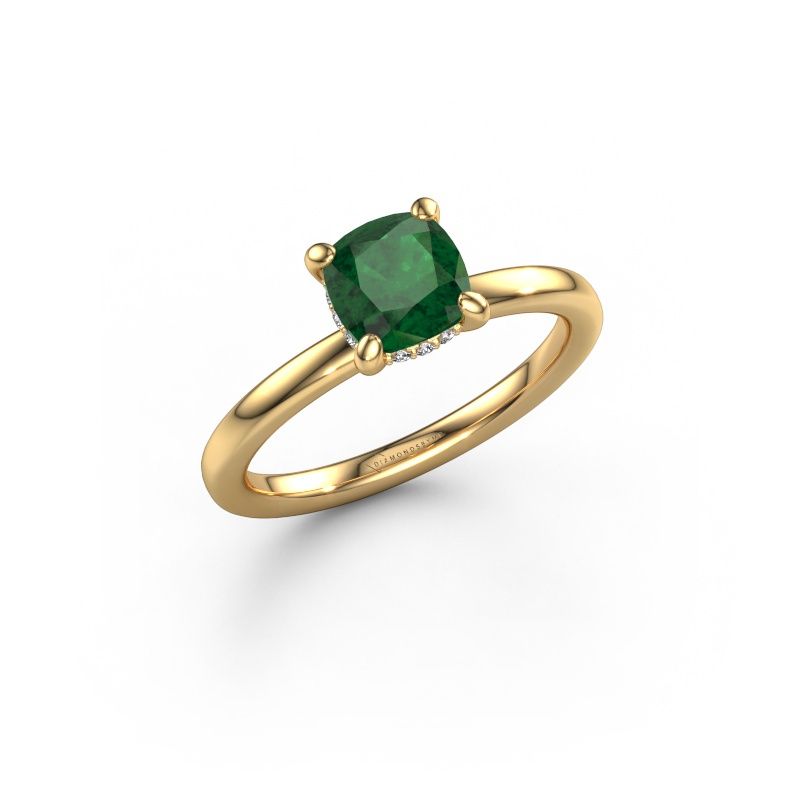 Engagement ring Simone CUS 2 585 gold emerald 6 mm