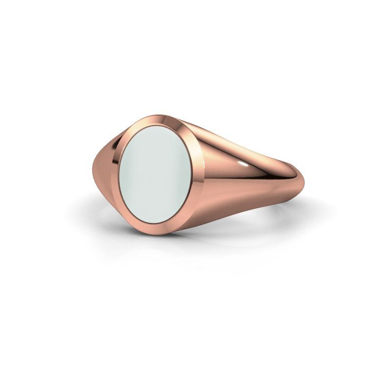 Afbeelding van Pinkring Herman 1<br/>585 rosé goud<br/>Groene Lagensteen 10x8 mm