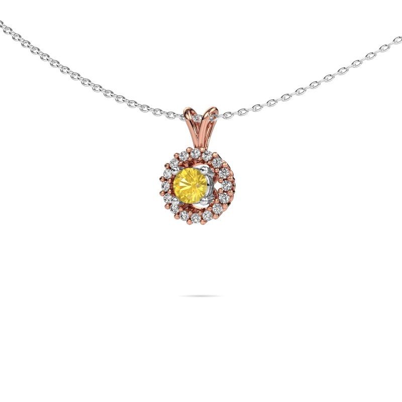 Anhänger Tennille 585 Roségold Gelb Saphir 4 mm