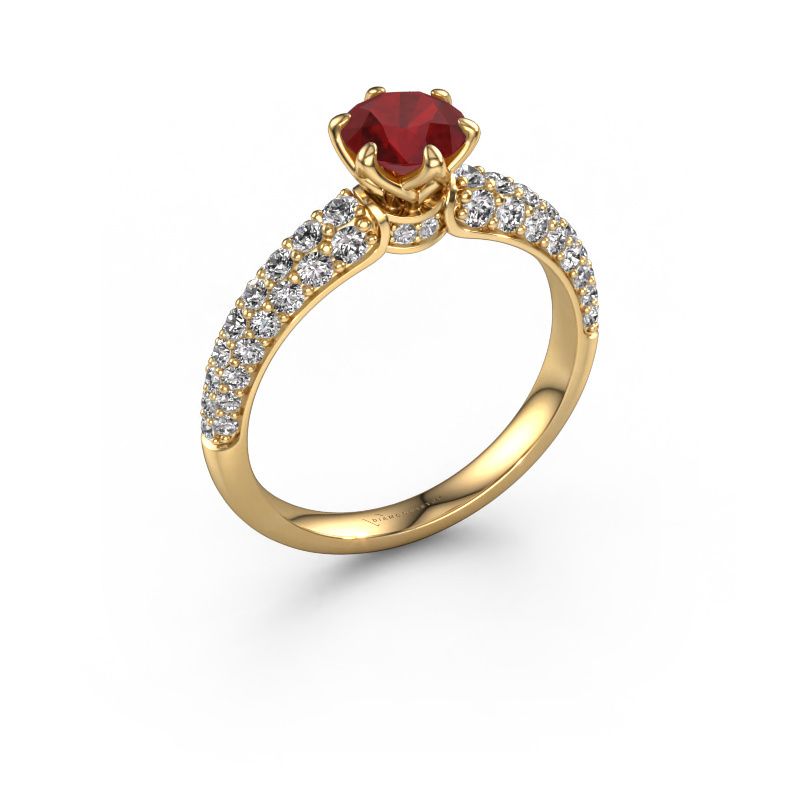 Bague de fiançailles Meryl 585 or jaune rubis 5.7 mm