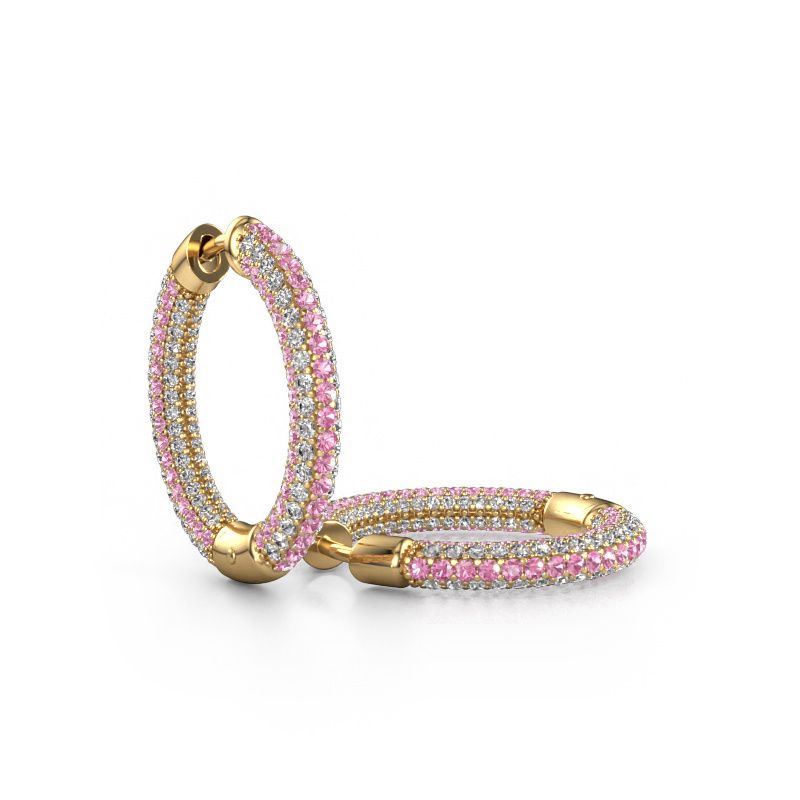Creole Hope 15mm 585 Gold Pink Saphir 1 mm