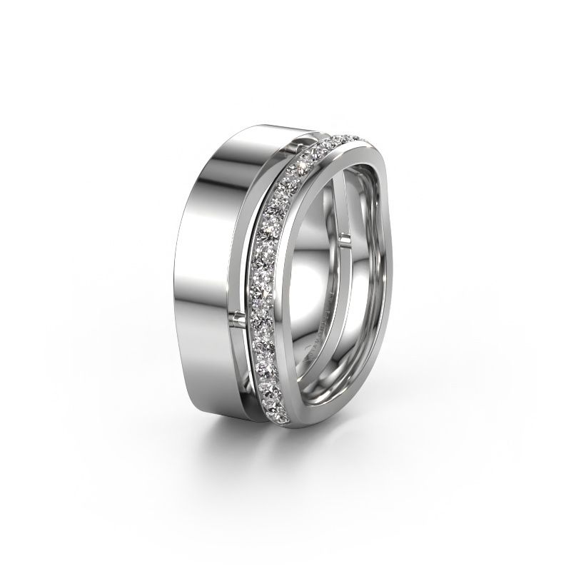 Huwelijksring WH6008L18BP 585 witgoud lab-grown diamant ±10 x 2 mm