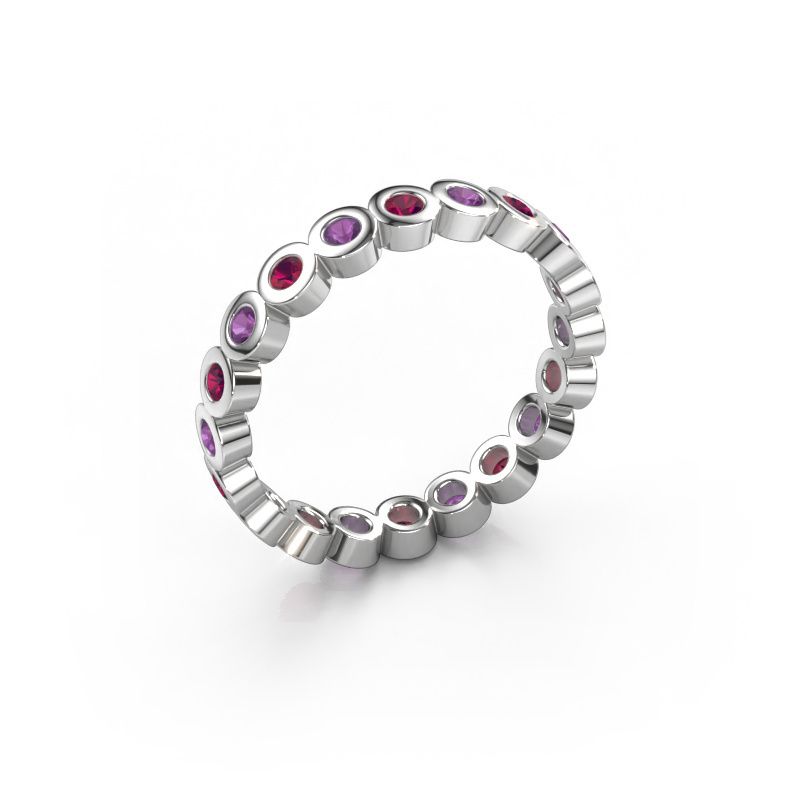Bague superposable Edwina 1 585 or blanc rhodolite 2 mm