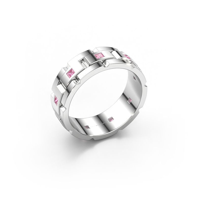 Men's ring Ricardo 2 950 platinum pink sapphire 2 mm