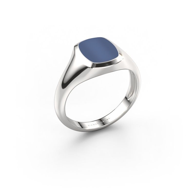 Pinky ring Benjamin 1 Light 585 white gold blue sardonyx 10x8 mm