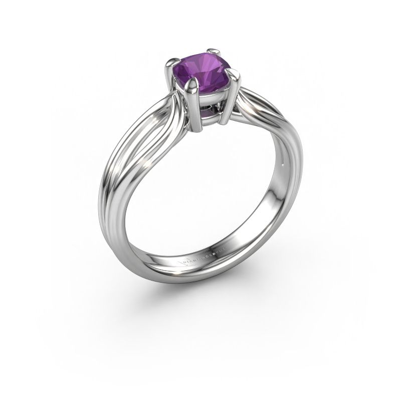 Verlobungsring Antonia cus 1 585 Weißgold Amethyst 5 mm