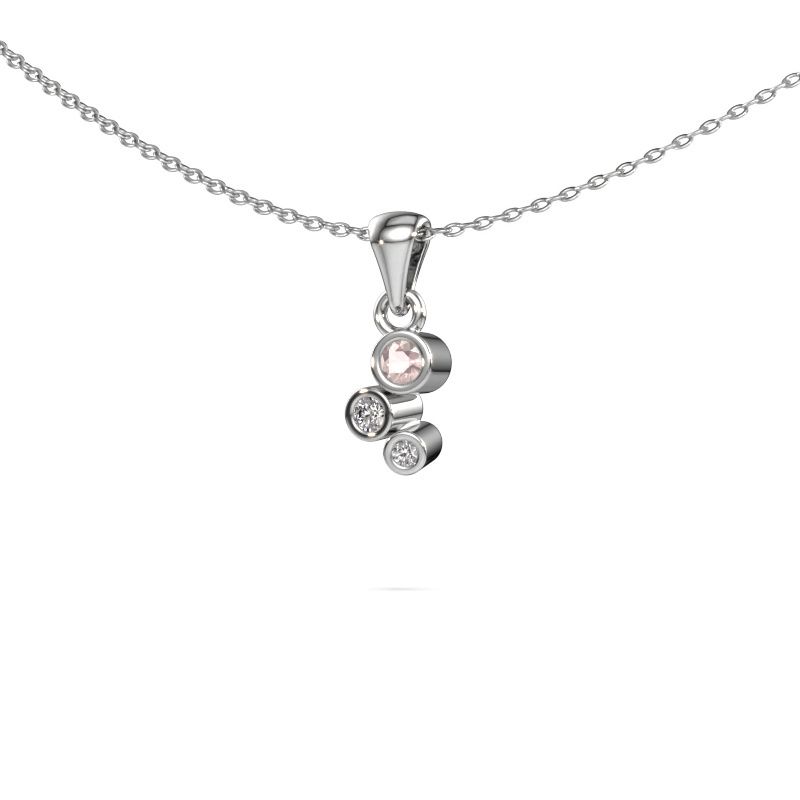 Pendant Tessa 585 white gold morganite champagne 2.5 mm