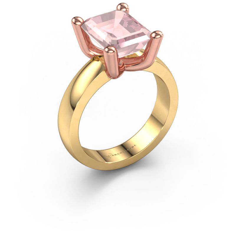 Ring Clelia EME 585 gold morganite champagne 10x8 mm