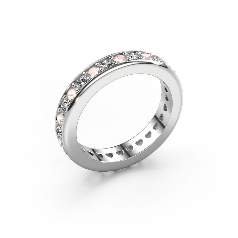 Stackable ring Nienke 585 white gold morganite champagne 2.2 mm