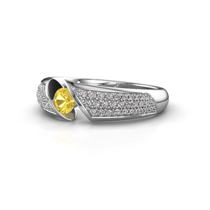 Image of Ring Hojalien 3<br/>585 white gold<br/>Yellow sapphire 4 mm