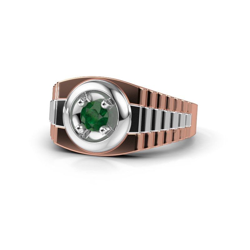 Image de Bague pour homme edward<br/>585 or rose<br/>Emeraude 4.7 mm