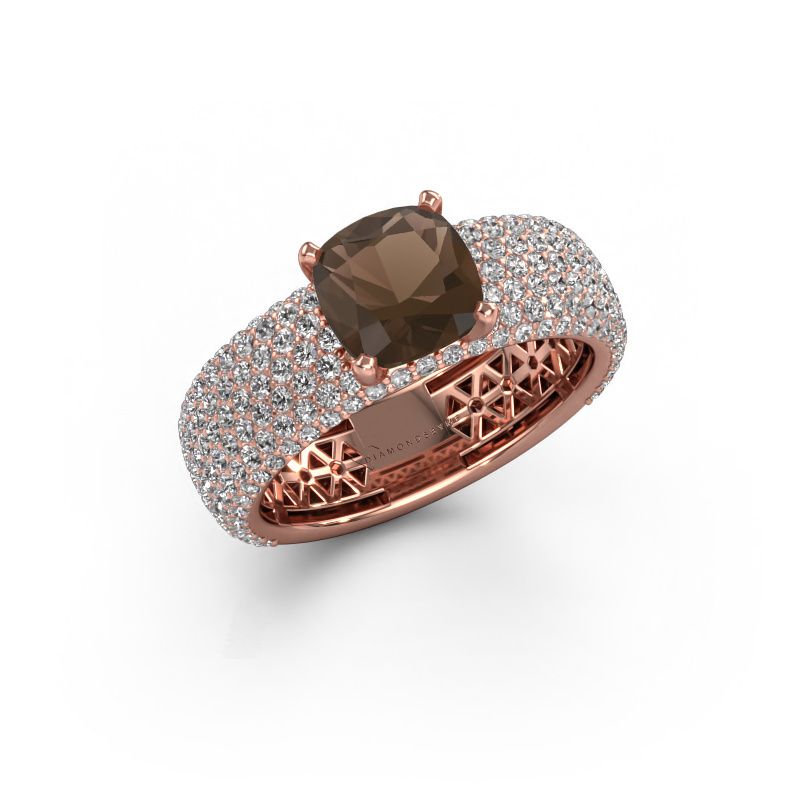 Verlobungsring Darcy 585 Roségold Rauchquarz 7 mm