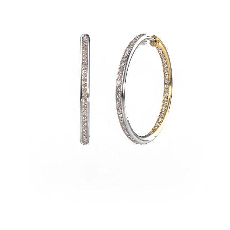 Creole Sina 25mm 585 Weißgold Braun Diamant 0.71 crt