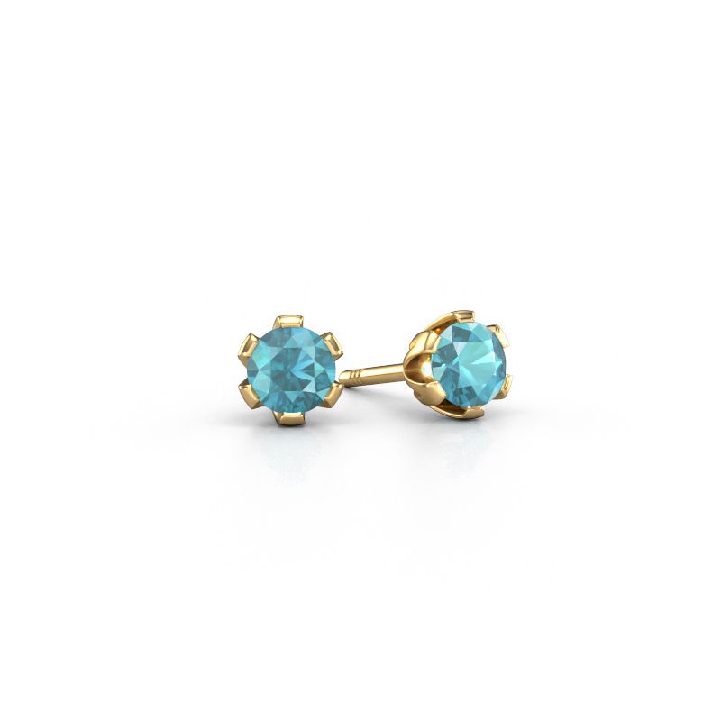 Ohrsteckers Julia 585 Gold Blau Topas 4 mm