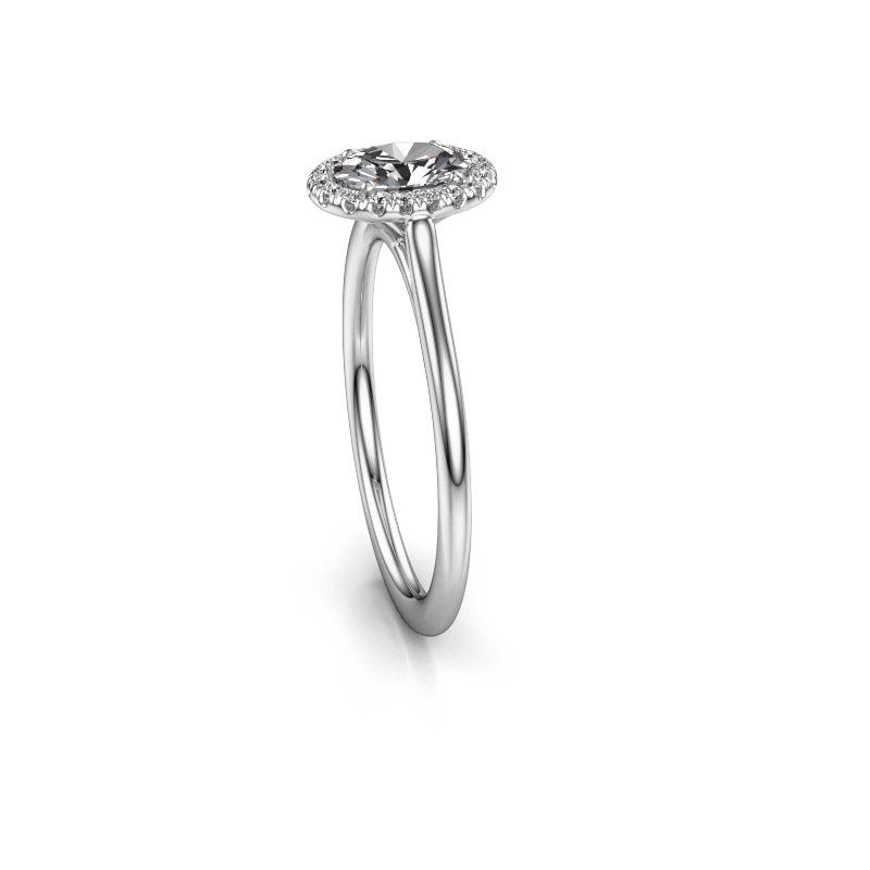 Image of Engagement ring seline ovl 1<br/>585 white gold<br/>Lab-grown diamond 0.49 crt
