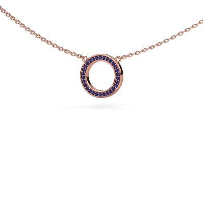 Anhänger Round 1 585 Roségold Saphir 0.8 mm