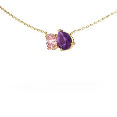 Pendant Toi et Moi PER OVL 585 gold amethyst 8x6 mm