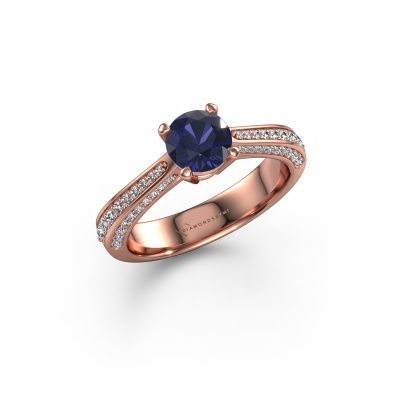 Engagement ring Ruby rnd 585 rose gold sapphire 5.7 mm