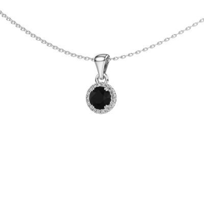 Pendentif Seline rnd 585 or blanc diamant noir 0.560 crt