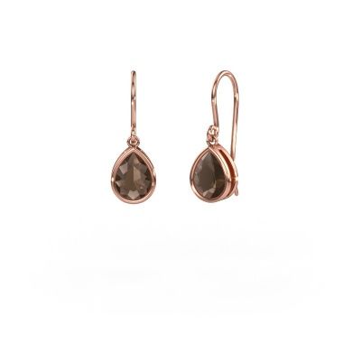 Earrings Lavon PER 585 rose gold smokey quartz 8x6 mm
