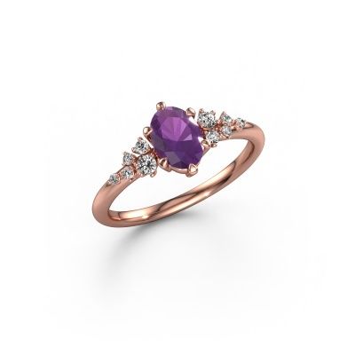 Ring Royce OVL 585 rose gold amethyst 7x5 mm