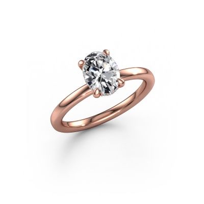 Engagement ring Simone OVL 2 585 rose gold lab-grown diamond 1.17 crt