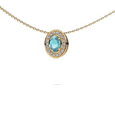 Kette Madelon 585 Gold Blau Topas 6x4 mm